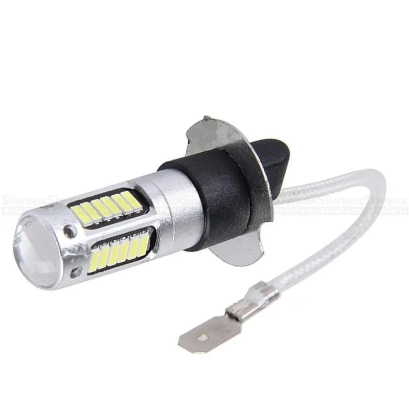 2 шт. H3 H1 W5W 6500K белый 25 Вт 4014 чипы 30 SMD высокая мощность светодиодный противотуманный светильник головной светильник лампы объектив DC 12V