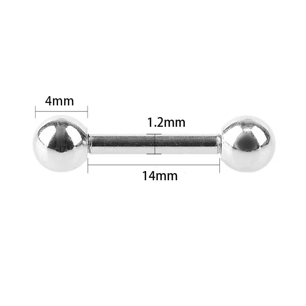14mm Bar 16G 2 шт. пирсинг титана с покрытием пирсинг языка кольца для девушек 14 г пирсинг языка Промышленные Штанги качество кольцо для тела - Окраска металла: 14mm Bar 16G