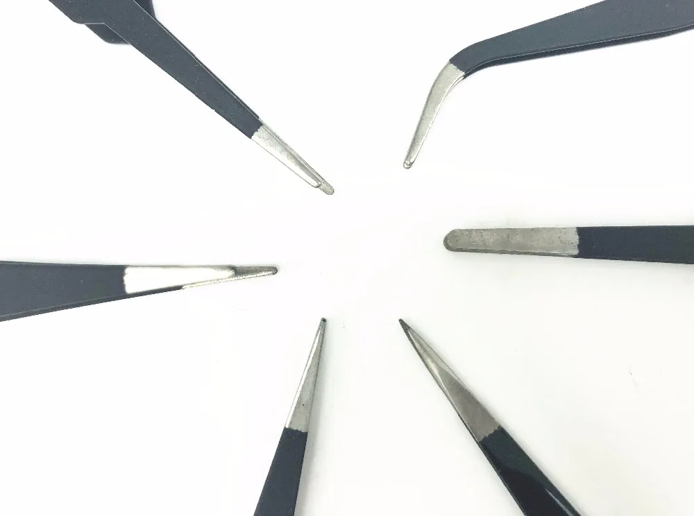 Promotion Tweezer Set Fashion New 2018 6pcs BGA Precision Antistatic Tweezers Stainless Jewelry Tool | Инструменты