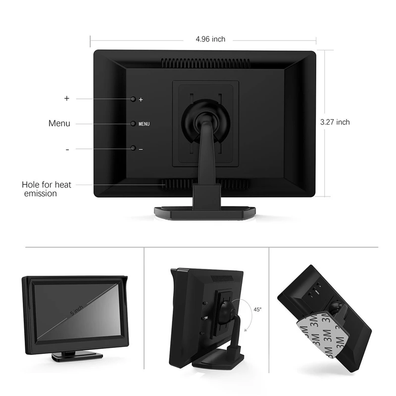 YuanTing 5 дюймов TFT lcd Автомобильный монитор заднего вида+ парковочная камера заднего вида HD CCD ночного видения Водонепроницаемая
