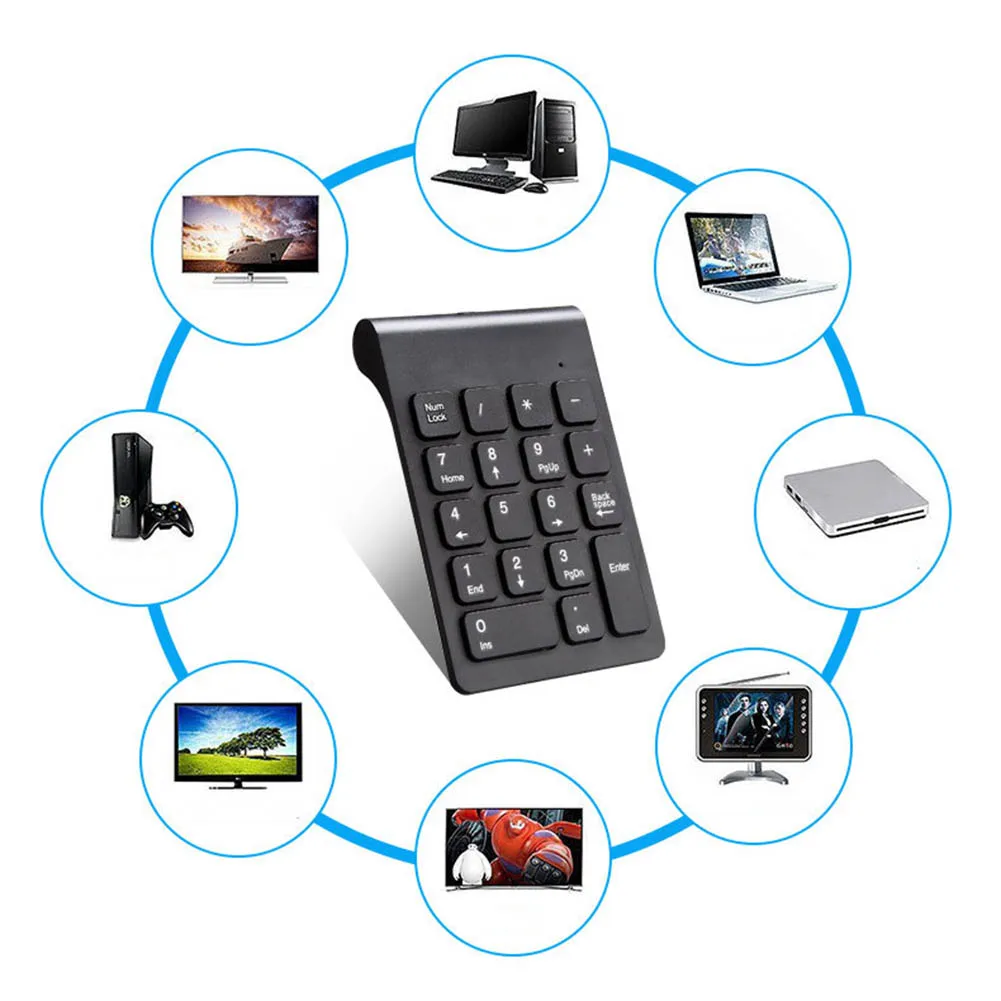 Portable 2.4G Wireless Digital Keyboard USB Number Pad 18 Keys Mini Numeric Keypad For Laptop PC Notebook Desktop S288 | Компьютеры и