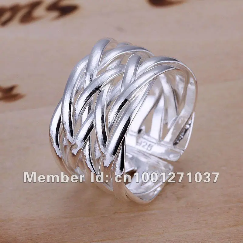 Оптовая продажа 2017 Rushed Anillos обручальное R022 Стерлинговое Серебро 925 Модные женские
