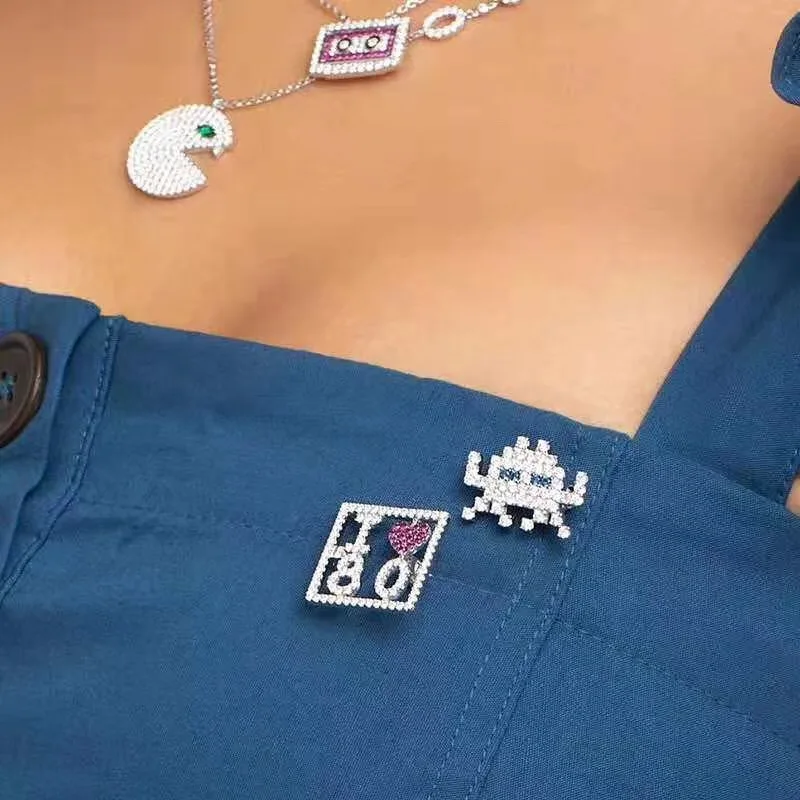 SLJELY Pure 925 Sterling Silver SPACE SHOOTER Brooch Dark Blue Zircon CZ Stones Women Fashion Jewelry October Collection | Украшения и