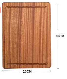 20x30cm Sapele домашняя тарелка для стейка, деревянный поднос, разделочная доска, макет, приготовленная мясная тарелка, западный ресторан, тарелка для пиццы - Цвет: 20x30cm