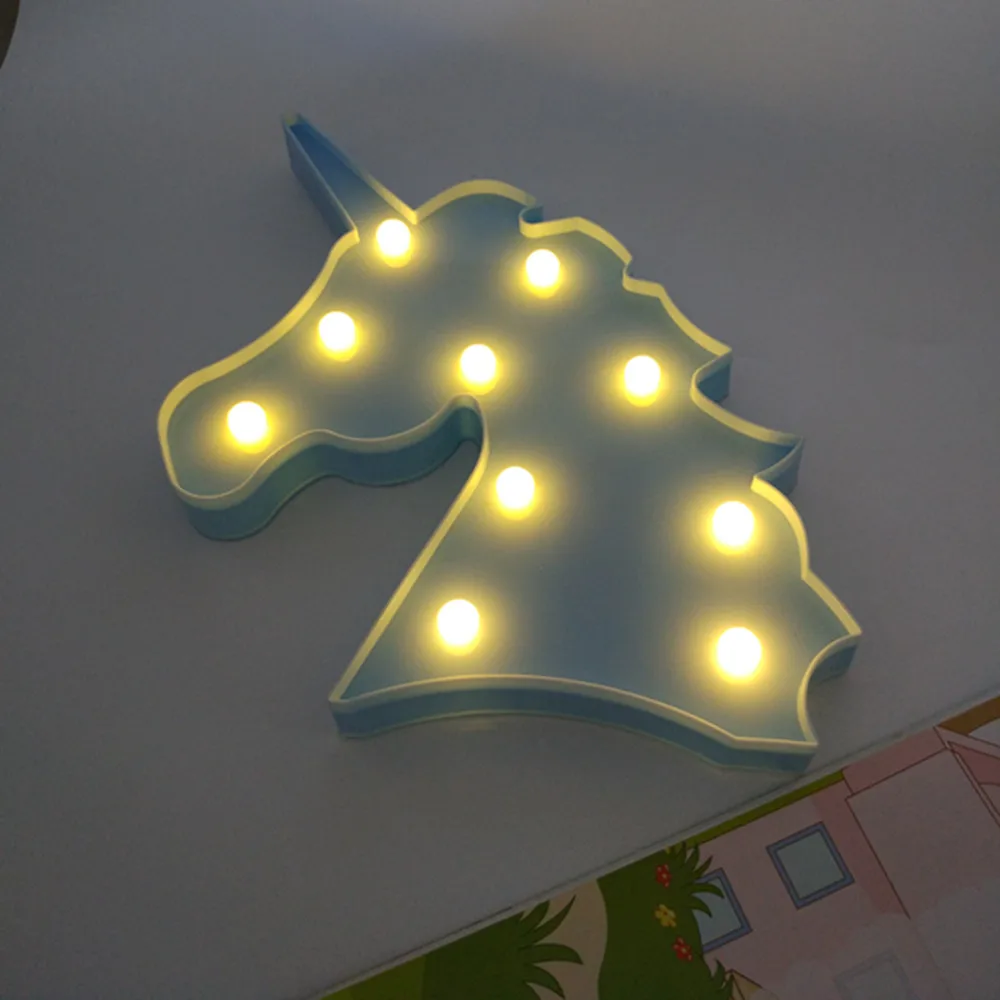 YIYANG Милая Голова Единорога светодиодный ночник животное шатер лампы на стену для