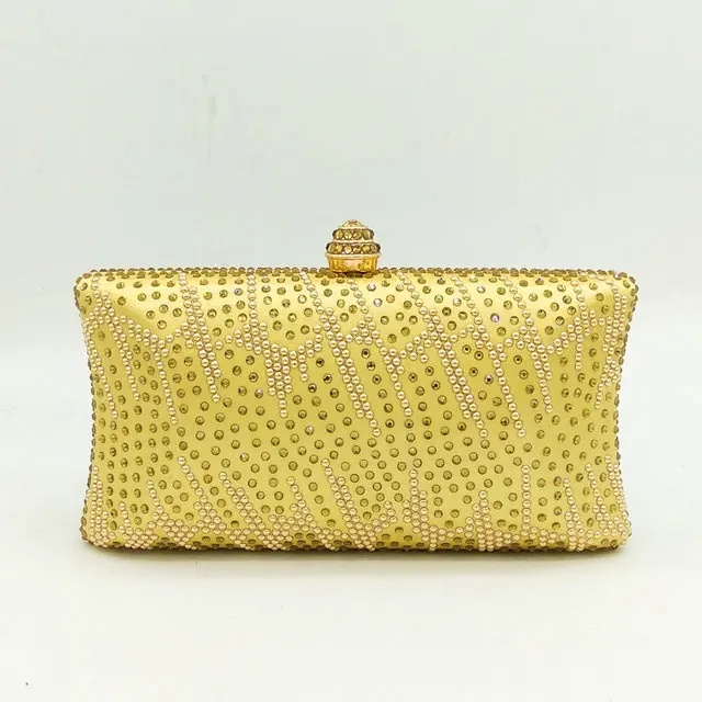 Gold Crystal Bag Бутик De FGG желтый алмаз женские клатчи Свадебные Minaudiere сумки Хрустальная вечерняя сумочка Свадебные вечерние сумочка - Цвет: Gold Crystal Bag