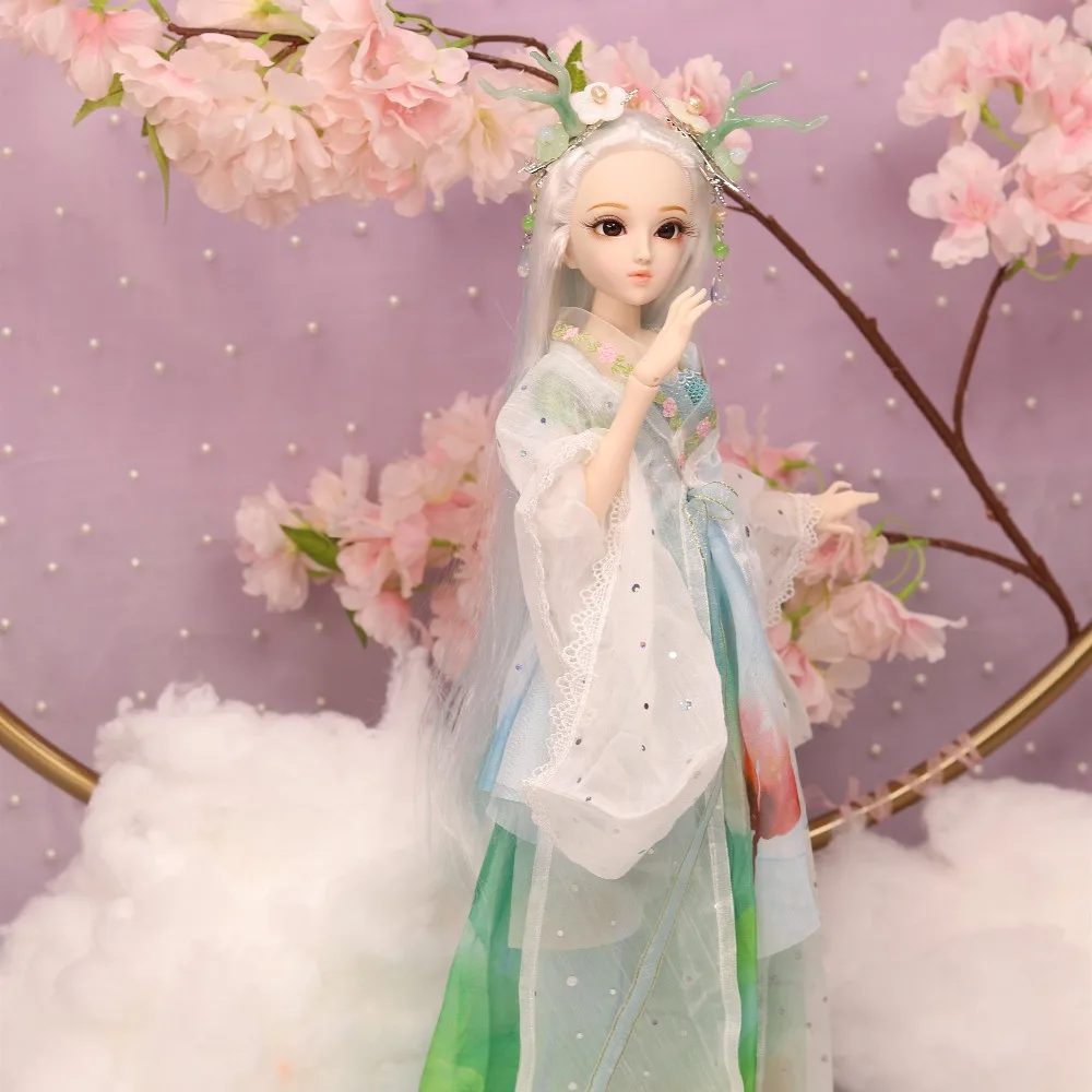 DQ bjd 45 см дневник королева 1/4 bjd кукла Китайский стиль Одежда головной убор трубки, соединение тела белая кожа, маленький дракон девочка