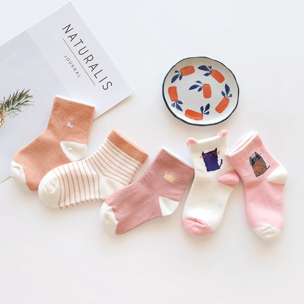 5 пар носков для маленьких девочек и мальчиков детские носки с рисунком брендовые