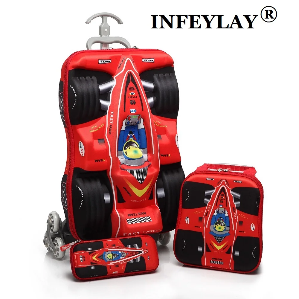 3 шт./компл. дети милые АВТОМОБИЛИ путешествия багаж 3D стерео выдвижной стержень