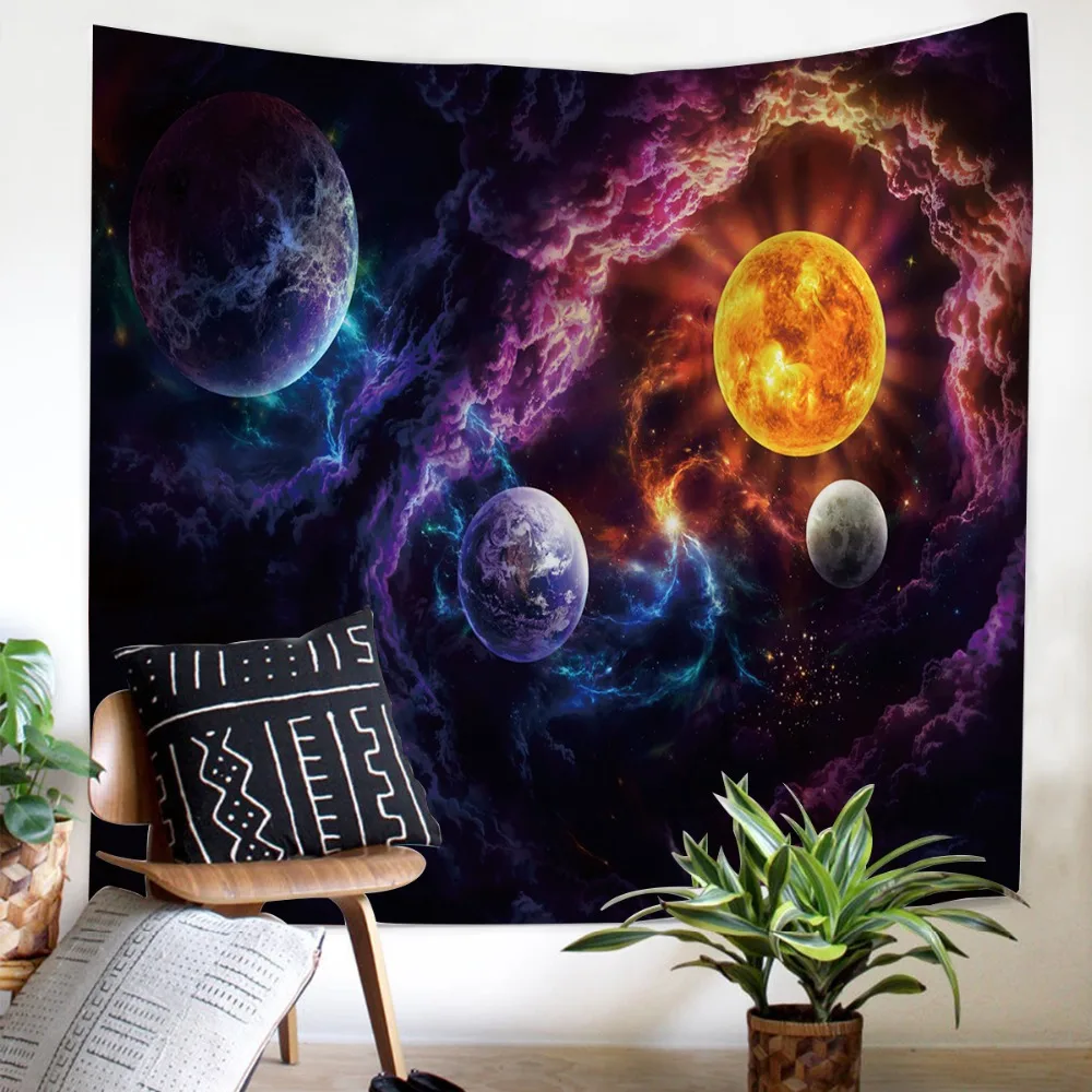 Гобелен с рисунком лося и звезд качественный гобелен животными хроматическим