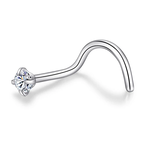 2mm Clear CZ GAGABODY 20 г шпильки для носа хирургические стальные Цветочные ноздри штифты, винты Сердце Звезда кольцо для носа обруч Пирсинг для тела Сердце нос шпилька - Окраска металла: 2mm Clear CZ
