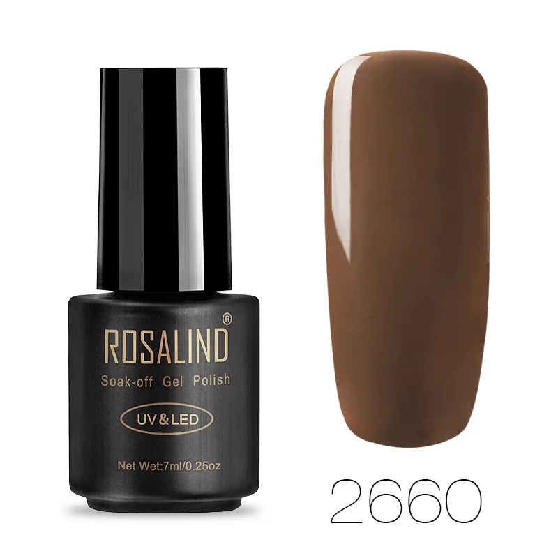 2660 ROSALIND Коричневая серия гель 1 шт. акриловый лак для ногтей Красота замочить от Flavorless Полупостоянный лак праймер лак - Цвет: 2660
