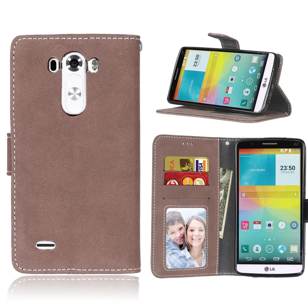 Brown Флип кожаный чехол-бумажник для LG G3, чехол для телефона s с подставкой, держатель для карт, чехол для fundas LG G3 D830 D831 D850 D851 D855, чехлы, сумка - Цвет: Brown