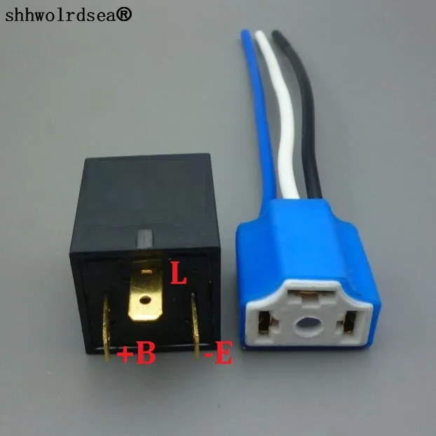 

Shhworldsea 1set DC 12V 130W 3 Pins Electronic LED Light Car Auto Flasher Relay Socket h4 connector auto