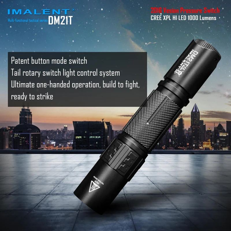 2016 IMALENT DM21T CREE XPL HI светодиодный 1000 люмен USB Перезаряжаемый Многофункциональный