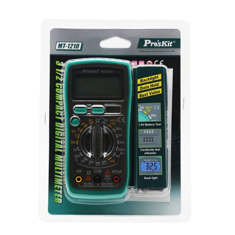 Pro'skit MT-1210-C 3 1/2 Цифровой мультиметр DC AC Напряжение Текущий метр тестер