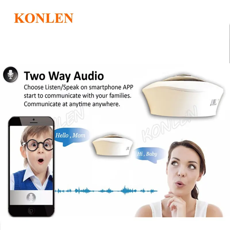 KONLEN 3MP Беспроводная рыбий глаз Домашняя безопасность VR ip-камера Смарт wifi HD 360