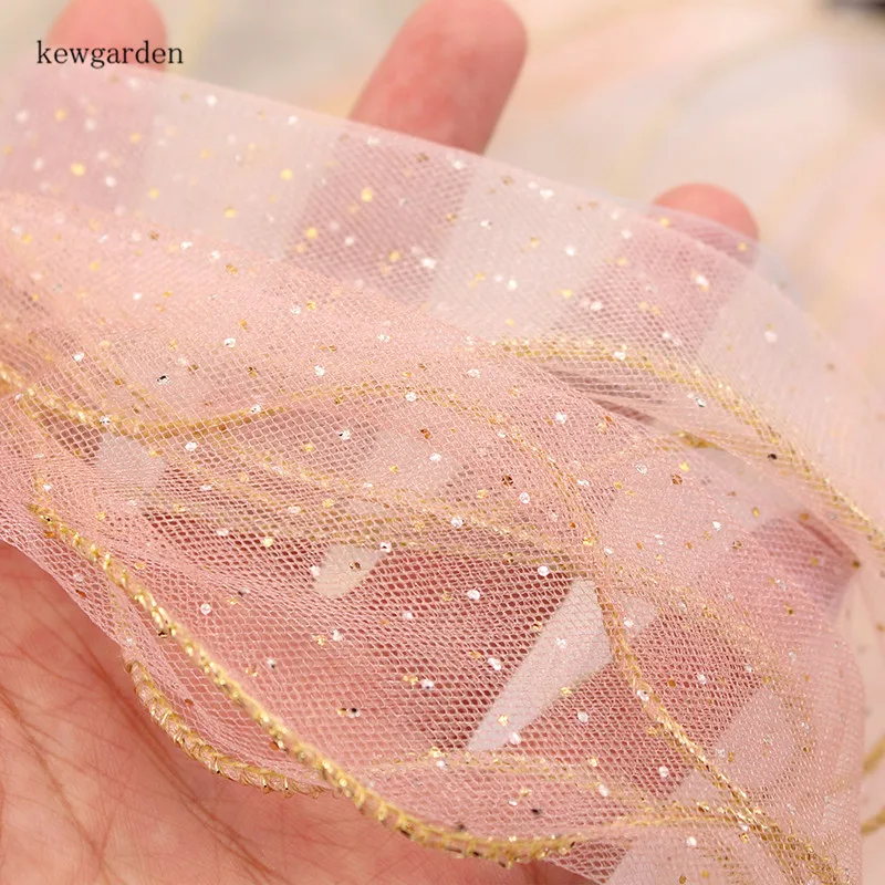 Kewgarden 8 см 80 мм Жесткая окантовка золотистого цвета марлевые ленты из вуали DIY