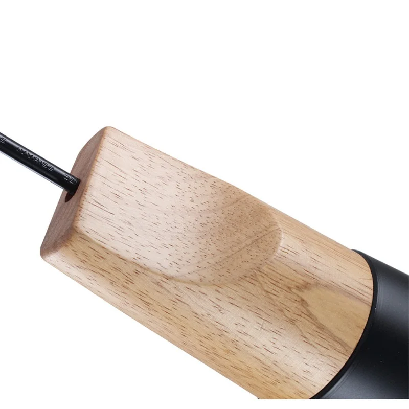 Винтажные деревянные подвесные светильники современные черные алюминиевые