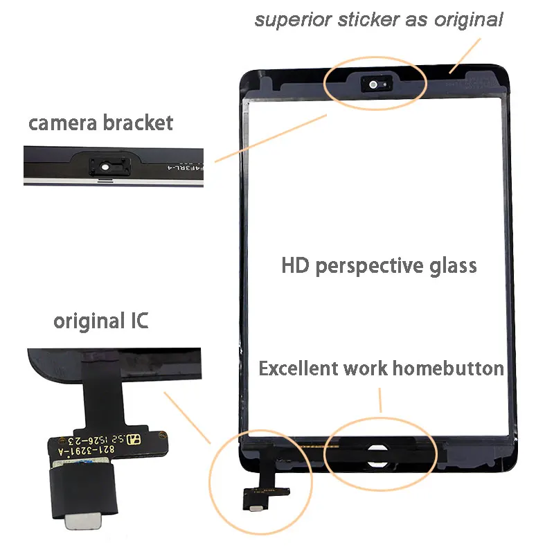 10 шт. планшет сенсорная панель для iPad mini 1 2 A1432 A1454 A1455 A1489 A1490 A1491 сенсорный