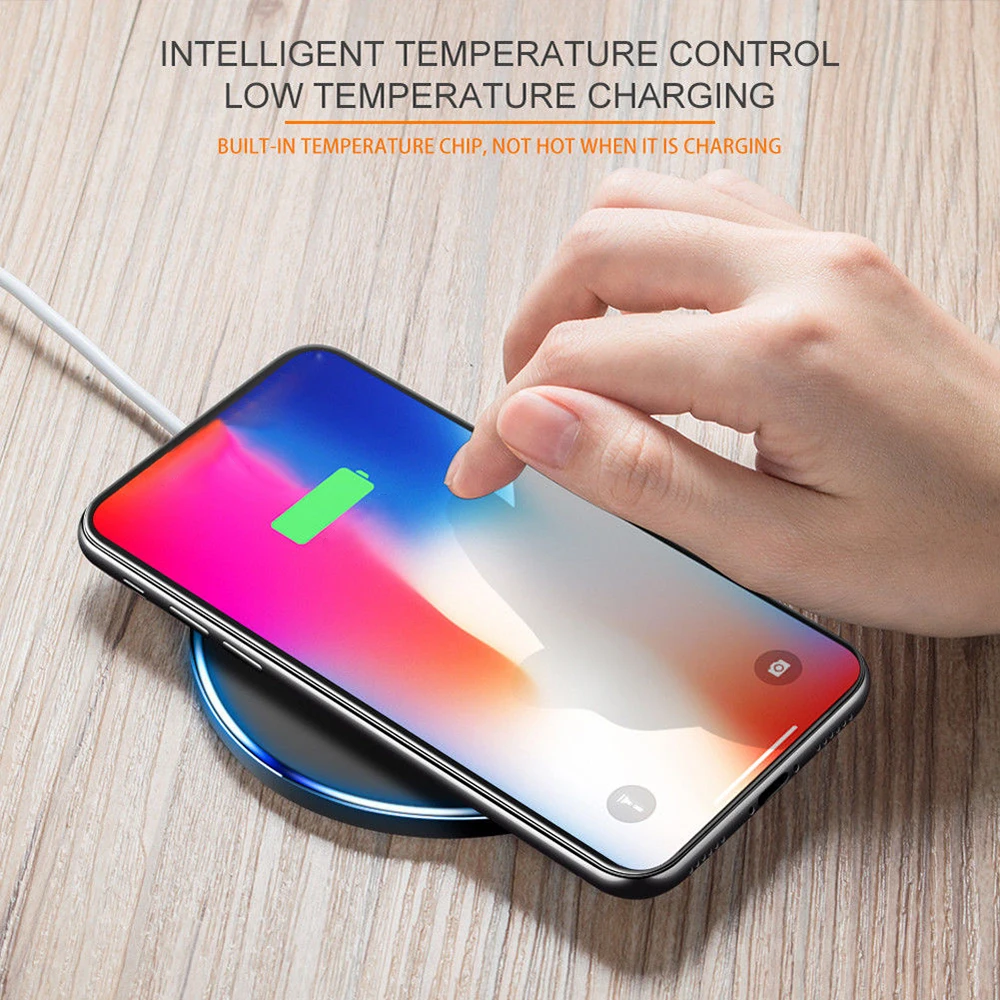 Новый Беспроводной Зарядное устройство для iPhone XS/XR/X samsung S9 S8 ультра тонкий Qi