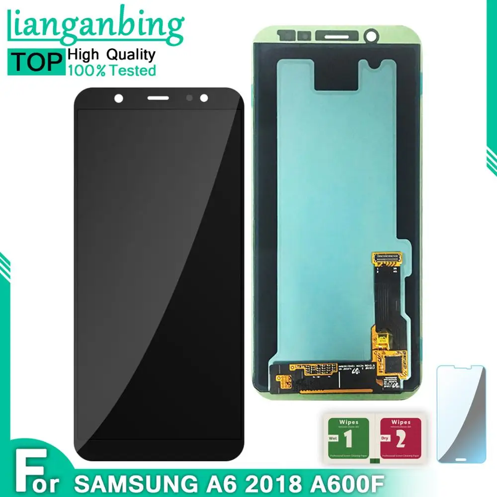 ЖК дисплей для Samsung Galaxy A6 2018 A600F A600FN AMOLED сенсорный экран в сборе запасные части