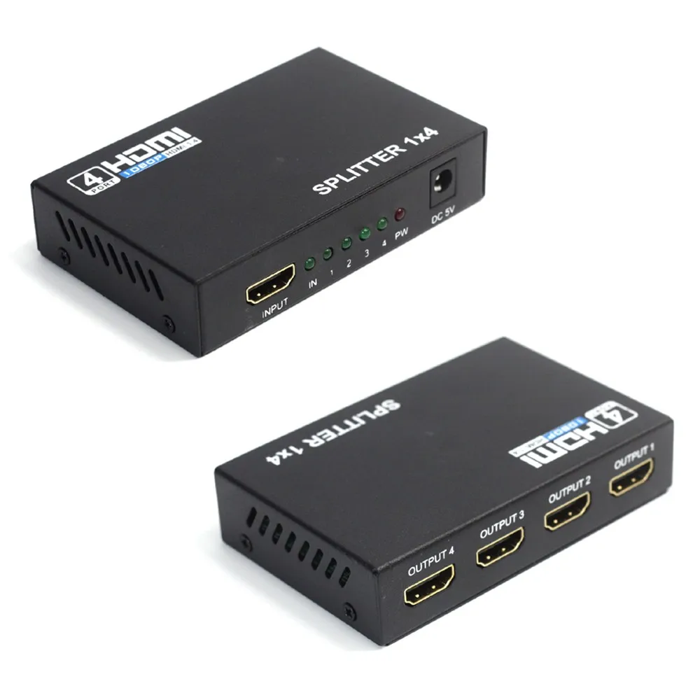 HDCP HDMI сплиттер Full HD 1080p видео переключатель 1X4 сплит 1 в 4 выход усилитель двойной