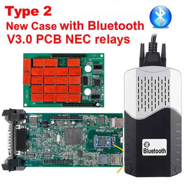 Белый CDP TCS V3.0 реле NEC V5.008 R2 Bluetooth Автомобильный грузовик OBDII сканер,00 keygen obd2 multidiag pro OBD 2 диагностический инструмент - Цвет: Белый