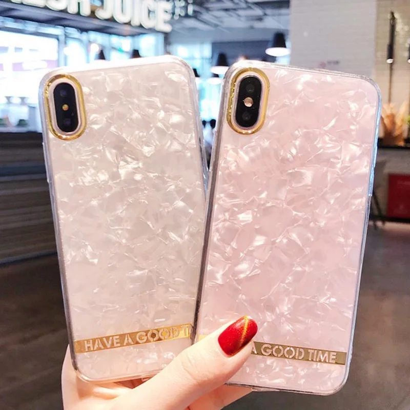 Чехол для телефона Kerzzil в форме ракушки iphone 7 чехол 8 Plus Модная Золотая задняя