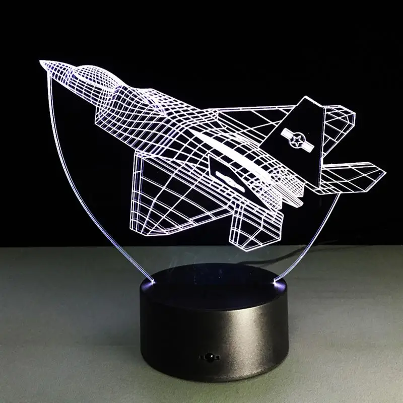3D научно Fi лампа видимого света эффект сенсорный выключатель Цвета изменения