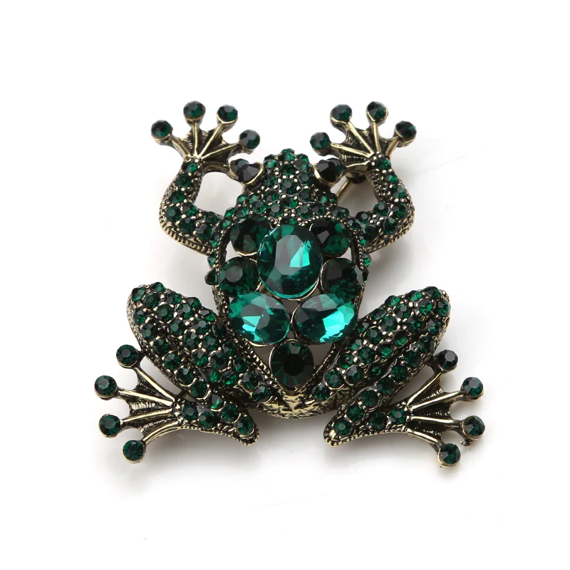 1pc Fashion Crystal Frog Brooch Pin Vintage Fitting Women Jewelry Garment Accessory Scarf Clip Findings |