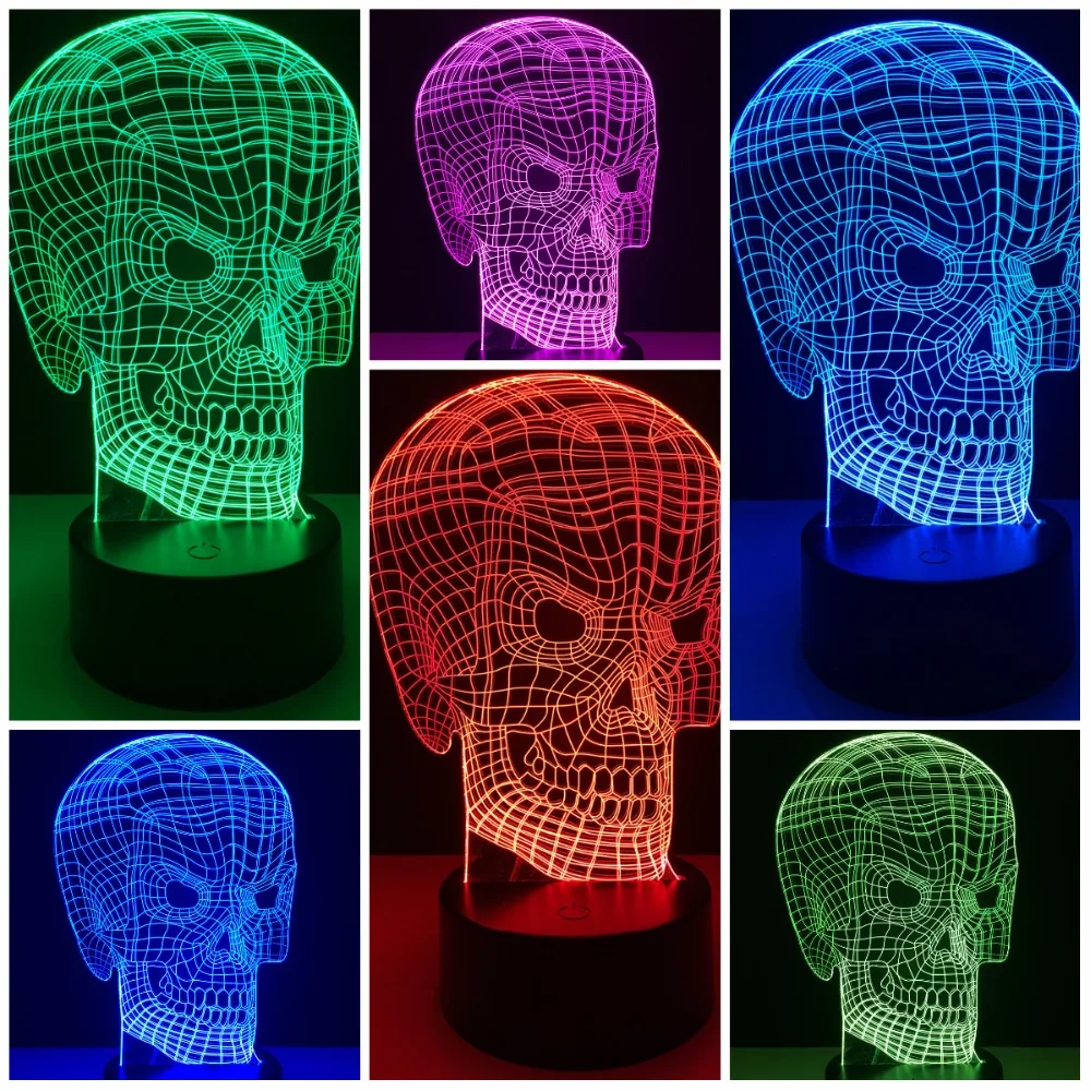 GAOPIN Хэллоуин крутой 3d светильник в форме черепа светодиодный USB Настроение