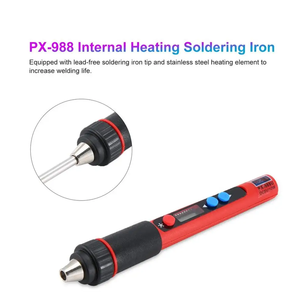 PX 988 5 в 10 Вт USB СВЕТОДИОДНЫЙ Цифровой температурный регулируемый внутренний