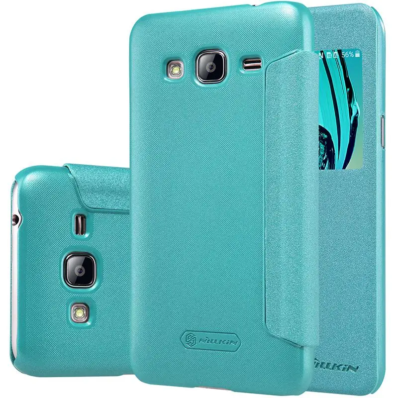 Nillkin Sparkle кожаный чехол для samsung Galaxy j3 2016 j320f j320h j3109 флип-чехол 6 с умным окном |