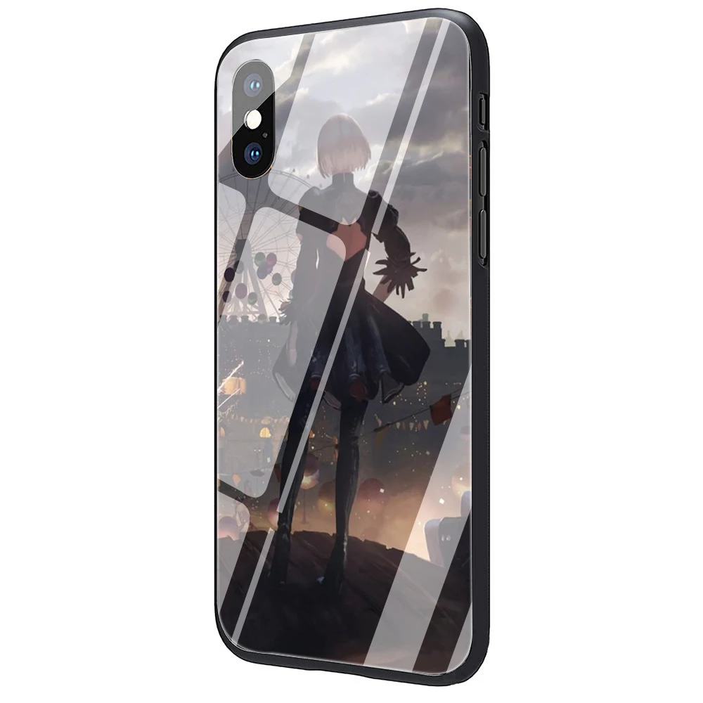 Чехол NieR Automata из закаленного стекла для iPhone 5 5S 6 6s Plus 7 8 Plus X XR XS 11 Pro Max - Цвет: G7