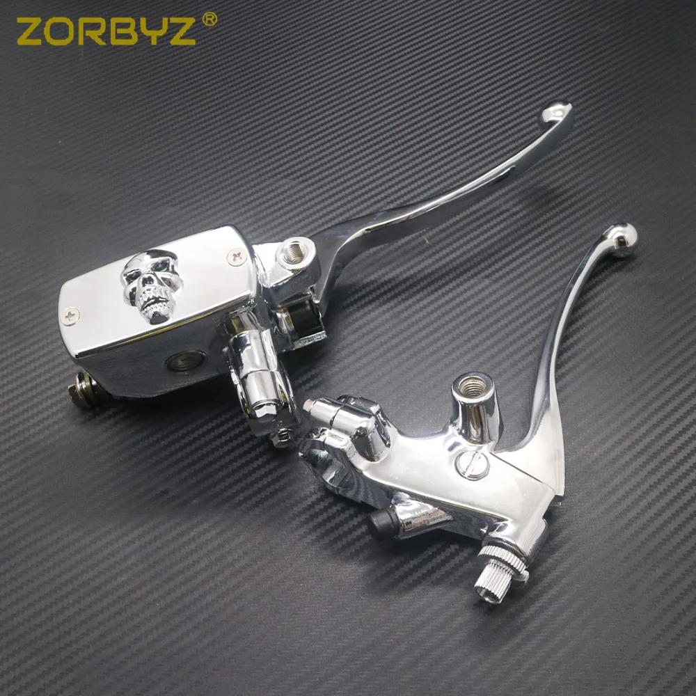 ZORBYZ 22mm Motorcycle Chrome Handlebar Control Reservoir 14mm Bore Brake Clutch Levers Fit for Harley Honda Victory | Автомобили и