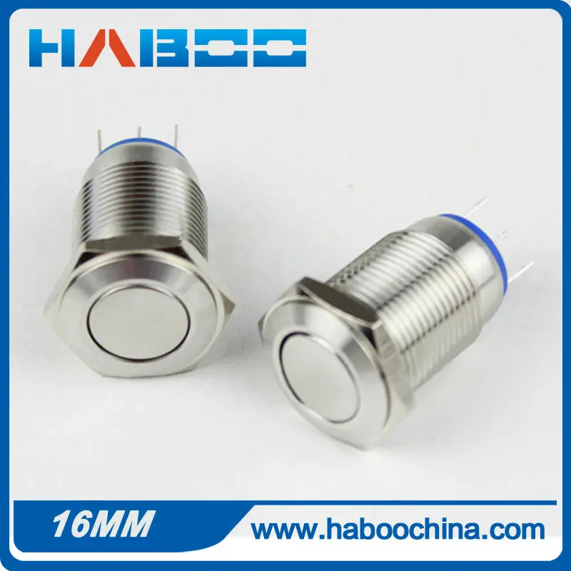 10 шт./лот мгновенный диаметр 16 мм металлический кнопочный переключатель pcb Тип SPST