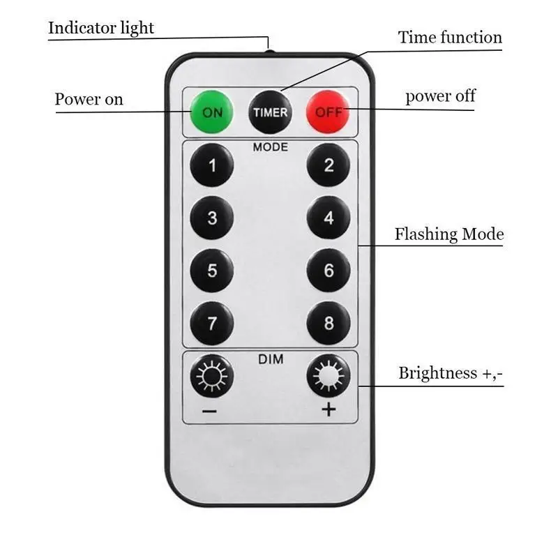 Светодиодная гирлянда на батарейках Fairy Lights 8 режимов 50/100 LED с пультом управления.