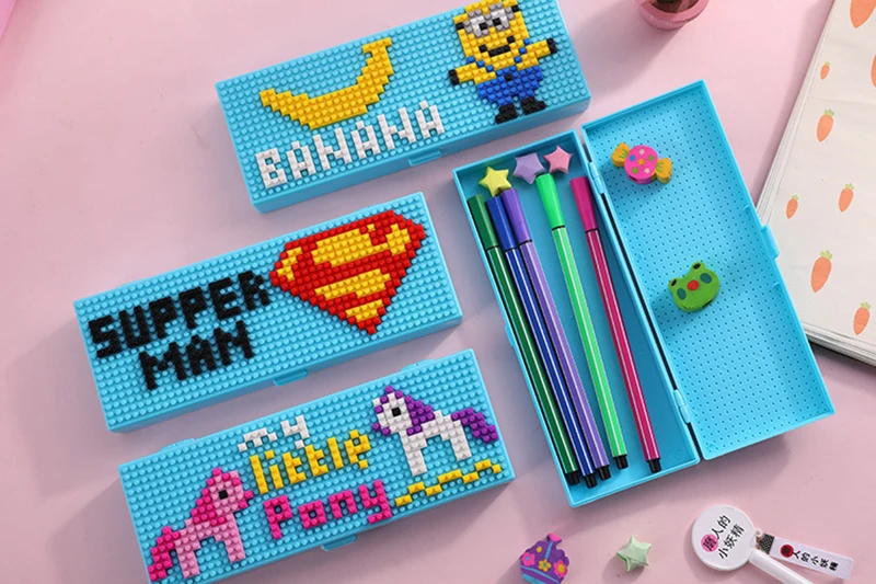 1 шт., чехол для карандашей с героями мультфильмов, милый рисунок hello kitty, единорог, детская игрушка-головоломка, новинка, пластиковая коробка для карандашей, канцелярские товары, Papeleria, школьный подарок