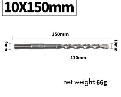 10x150 Round Shank 1 шт. электрическое ударное буровое долото 6/8/10/12 мм квадратный/круглый хвостовик, хром-ванадиевая сталь Сталь плюс для каменной кладки Бетон цемент стены - Цвет: 10x150 Round Shank