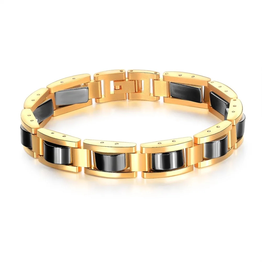 

FATE LOVE Fashion Jewelry Punk High Quality 316L Stainless Steel Metal Luxury Black Male Men Magnet Bracelets & Bangles