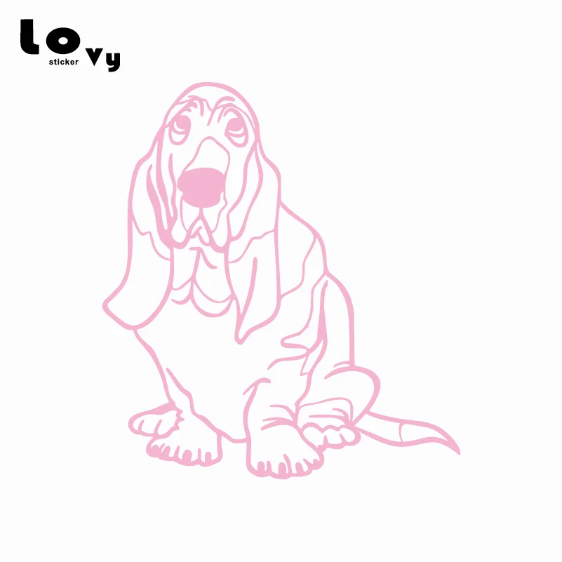 Виниловая забавная наклейка для автомобилей Basset Hound Dog мультяшная автомобиля с