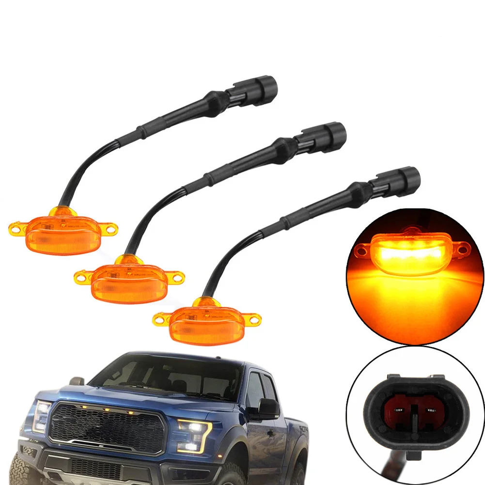 3 шт. решетка бампера LED свет гриль для Ford F 150 F150 2015 2016 2017 Raptor стиль DXY88|Сигнальная