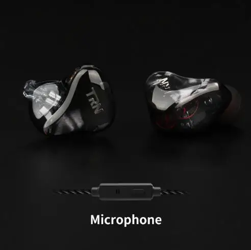 black with mic TRN X6 6BA сбалансированный арматурный металлический наушник в ухо IEM HIFI DJ монитор для бега спортивные наушники ушные наушники гарнитура головная затычка - Цвет: black with mic