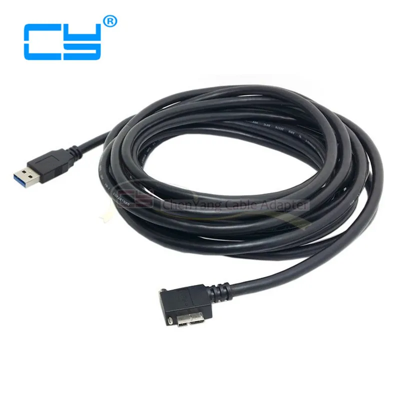 

USB3.0 USB 3,0 A папа к Micro B левый Угловой 90 градусов кабель с фиксирующими винтами для Nikon D800 D800E D810 16ft 5 м