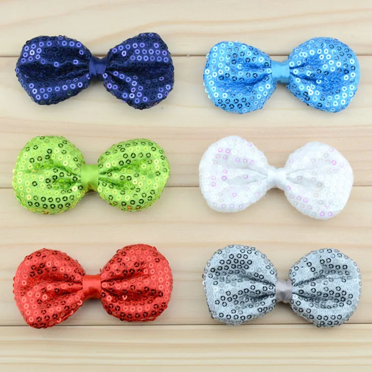 

Sequin Bow fashion DIY Accessories Cute Sequin Bow without clip Party accessories 30pcs/lot