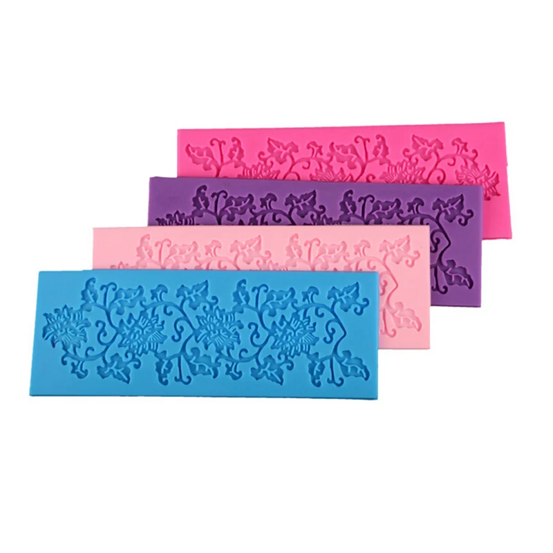 

1PCS Flower Silicone Lace Impression Mold Cake Decor Bake Embossing Mat Mould Craft