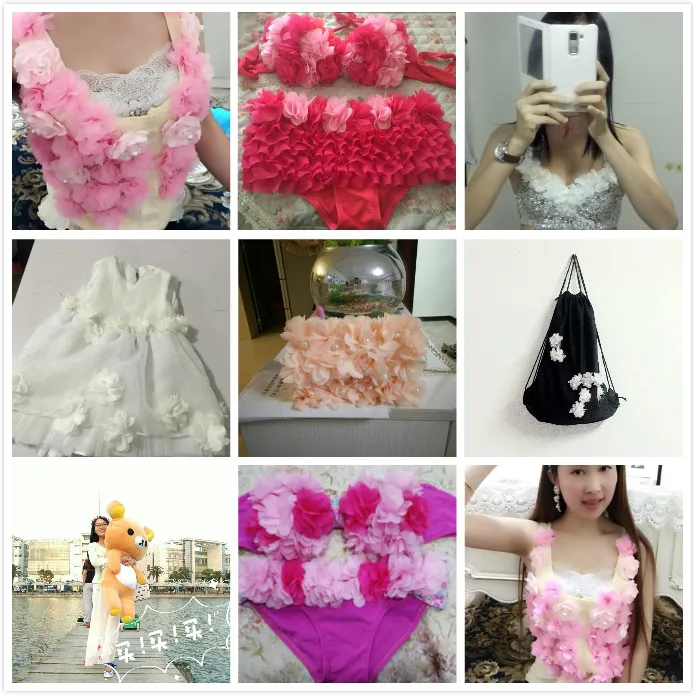 10Yard/Lot Multicolor 3D 6 Leaves Chiffon Flower Lace Trim Fabric Decoration DIY Clothes Wedding Dress Patch Accessories - купить по