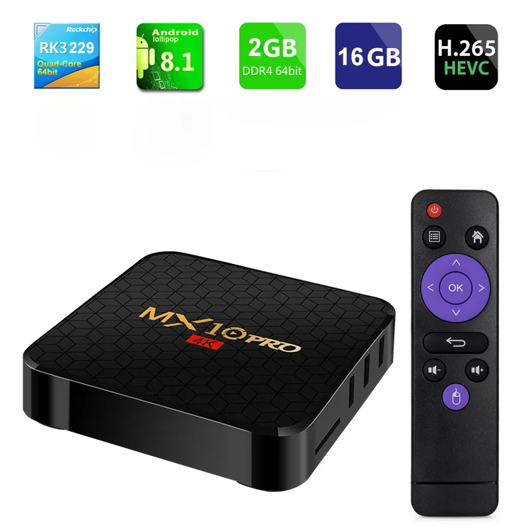 XGODY MX10PRO Android 8 1 Smart tv BOX 2 + 16G четырехъядерный 4 K 3D медиаплеер wi-fi-приемник для ТВ |