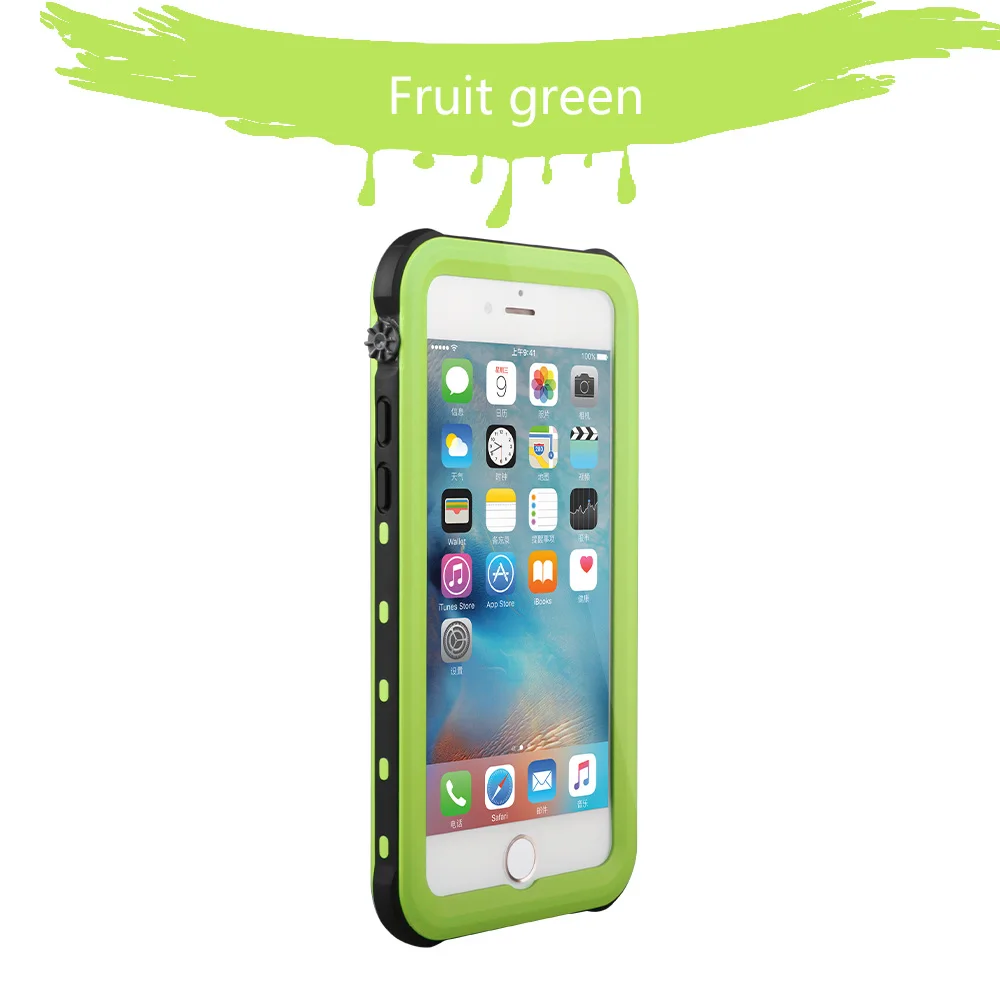 Green Подводный водонепроницаемый чехол для iphone 7 7 plus Красного перца Dot серии IP68 водонепроницаемый чехол для iphone 8, 8 plus, 5 5S SE 6 6 S Plus - Цвет: Green